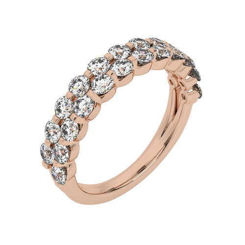 1 CT. Lab Created Diamond Double Row Half Eternity band