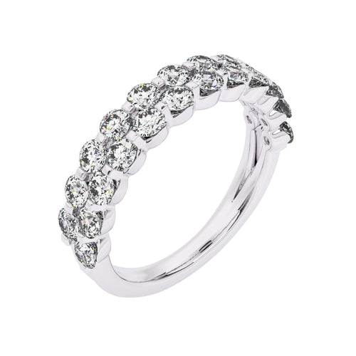 1 CT. Lab Created Diamond Double Row Half Eternity band