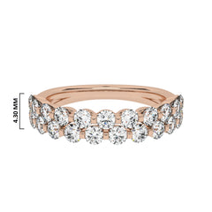 1 CT. Lab Created Diamond Double Row Half Eternity band