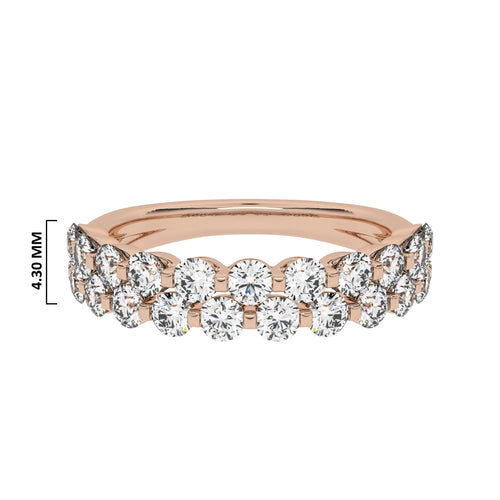 1 CT. Lab Created Diamond Double Row Half Eternity band