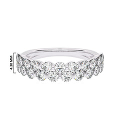 1 CT. Lab Created Diamond Double Row Half Eternity band