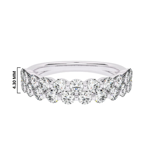 1 CT. Lab Created Diamond Double Row Half Eternity band