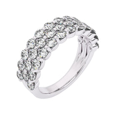 1 1/2 CT. Lab Created Diamond Tripple Row Half Eternity band