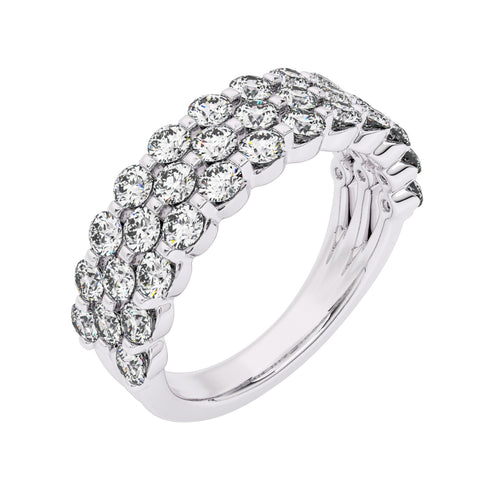 1 1/2 CT. Lab Created Diamond Tripple Row Half Eternity band