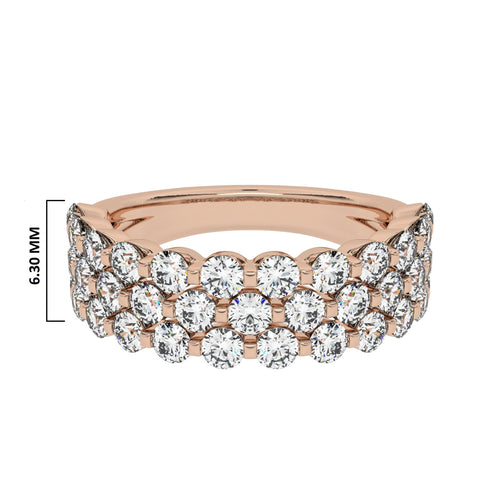 1 1/2 CT. Lab Created Diamond Tripple Row Half Eternity band