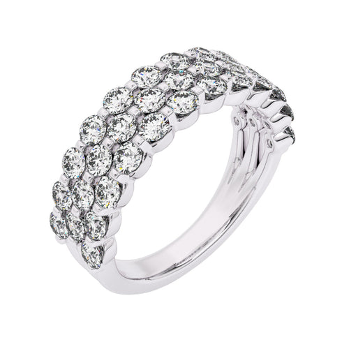 1 1/2 CT. Lab Created Diamond Tripple Row Half Eternity band