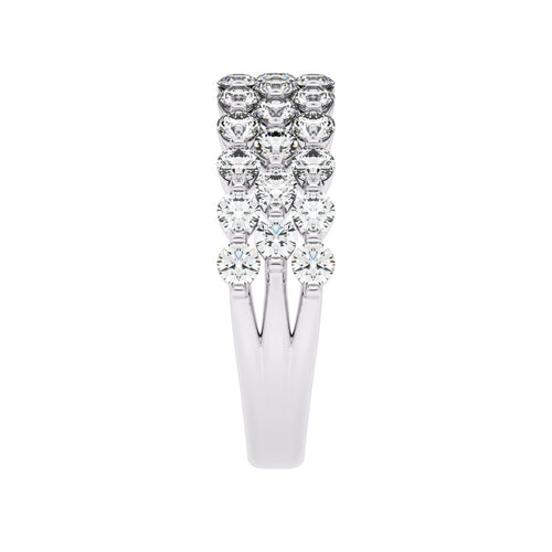 1 1/2 CT. Lab Created Diamond Tripple Row Half Eternity band