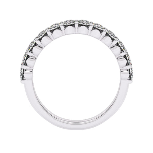 1 1/2 CT. Lab Created Diamond Tripple Row Half Eternity band