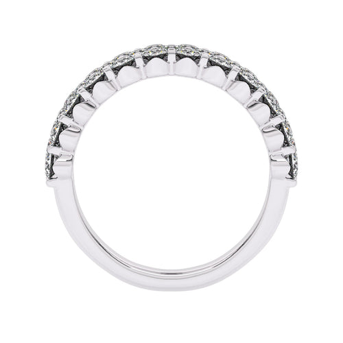 1 1/2 CT. Lab Created Diamond Tripple Row Half Eternity band