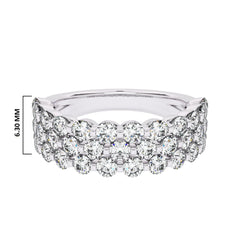 1 1/2 CT. Lab Created Diamond Tripple Row Half Eternity band