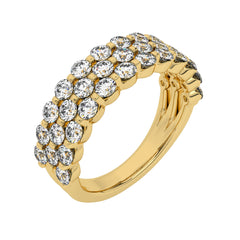 1 1/2 CT. Lab Created Diamond Tripple Row Half Eternity band