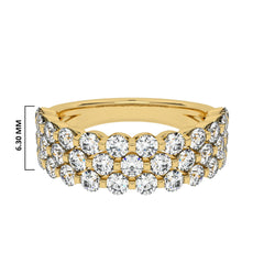 1 1/2 CT. Lab Created Diamond Tripple Row Half Eternity band