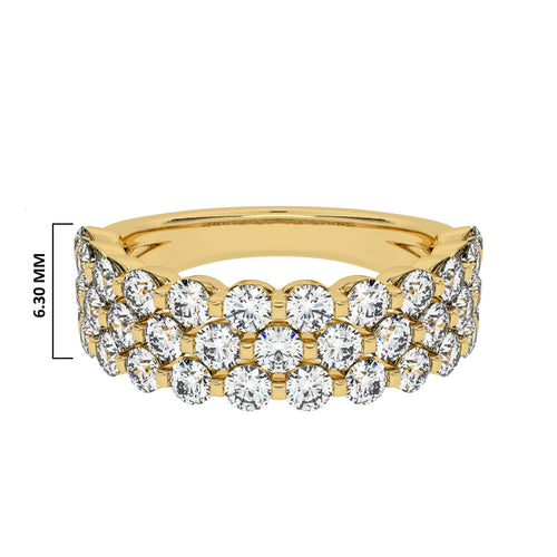1 1/2 CT. Lab Created Diamond Tripple Row Half Eternity band
