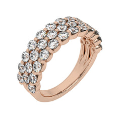 1 1/2 CT. Lab Created Diamond Tripple Row Half Eternity band