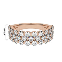 1 1/2 CT. Lab Created Diamond Tripple Row Half Eternity band