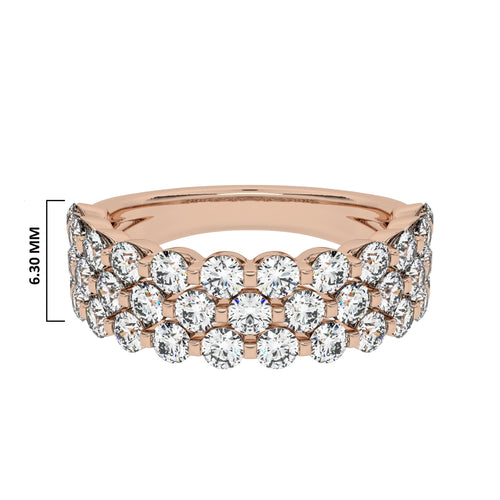 1 1/2 CT. Lab Created Diamond Tripple Row Half Eternity band