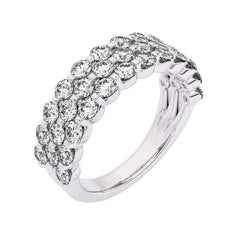 1 1/2 CT. Lab Created Diamond Tripple Row Half Eternity band