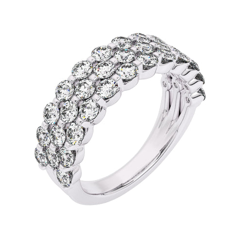 1 1/2 CT. Lab Created Diamond Tripple Row Half Eternity band