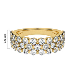 1 1/2 CT. Lab Created Diamond Tripple Row Half Eternity band