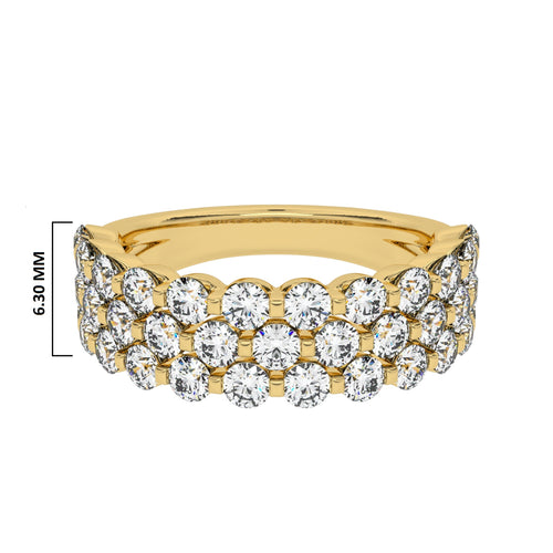 1 1/2 CT. Lab Created Diamond Tripple Row Half Eternity band