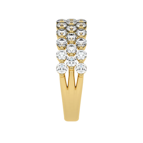 1 1/2 CT. Lab Created Diamond Tripple Row Half Eternity band