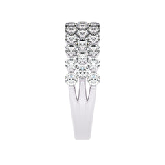1 1/2 CT. Lab Created Diamond Tripple Row Half Eternity band