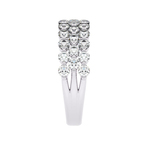 1 1/2 CT. Lab Created Diamond Tripple Row Half Eternity band