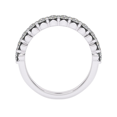 1 1/2 CT. Lab Created Diamond Tripple Row Half Eternity band