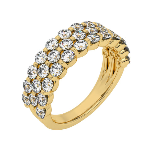 1 1/2 CT. Lab Created Diamond Tripple Row Half Eternity band