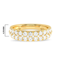 1 1/4 CT Double Row Lab Created Diamond Eternity Band Ring