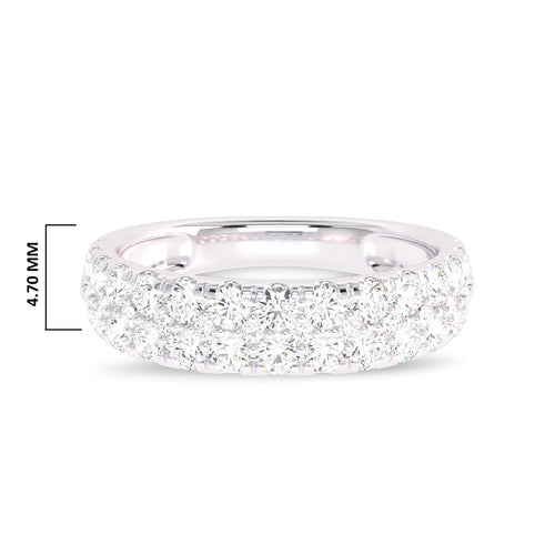 1 1/4 CT Double Row Lab Created Diamond Eternity Band Ring