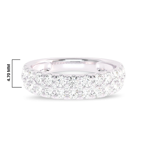 1 1/4 CT Double Row Lab Created Diamond Eternity Band Ring