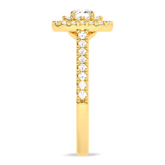 1 CT. Regal Majesty Cushion Cut Double Halo Lab Created Diamond Ring