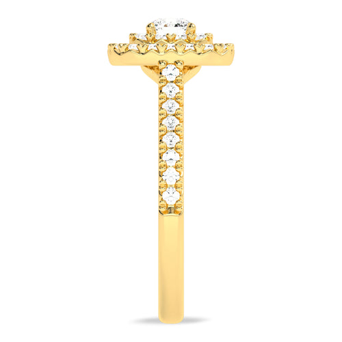 1 CT. Regal Majesty Cushion Cut Double Halo Lab Created Diamond Ring