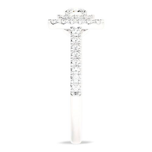 1 CT. Regal Majesty Cushion Cut Double Halo Lab Created Diamond Ring