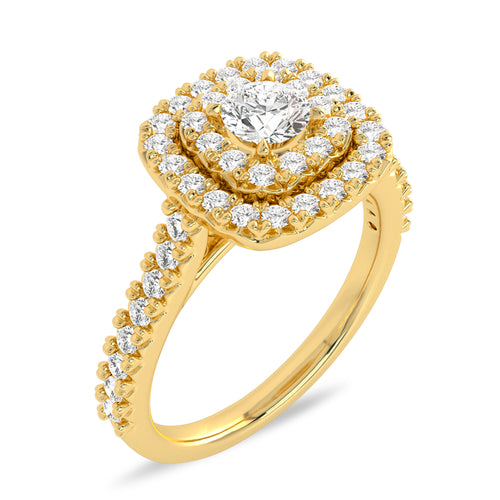 1 CT. Regal Majesty Cushion Cut Double Halo Lab Created Diamond Ring
