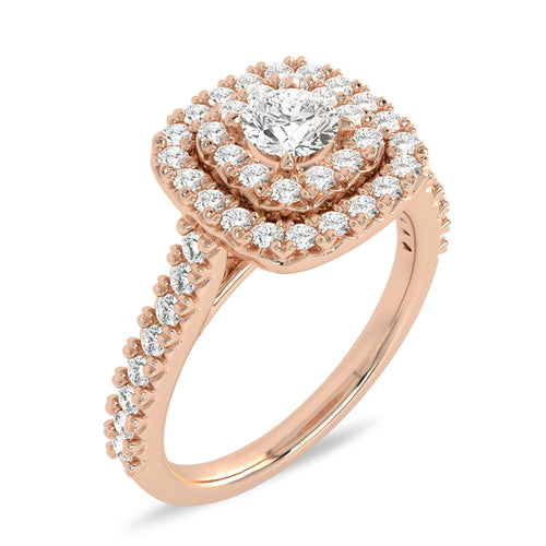 1 CT. Regal Majesty Cushion Cut Double Halo Lab Created Diamond Ring