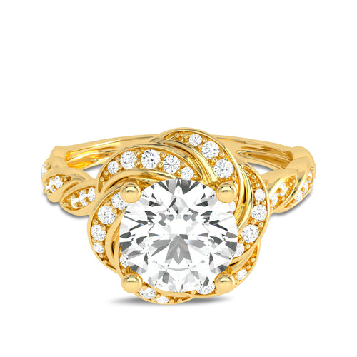 1 3/4 CT. Flower style Twisted halo Engagement Ring