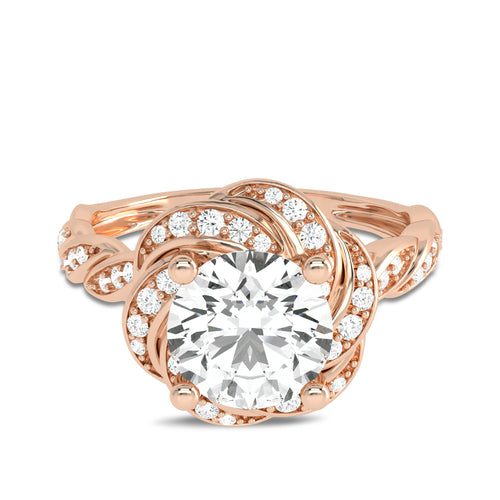 1 3/4 CT. Flower style Twisted halo Engagement Ring