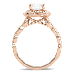 1 3/4 CT. Flower style Twisted halo Engagement Ring