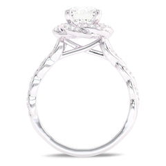 1 3/4 CT. Flower style Twisted halo Engagement Ring