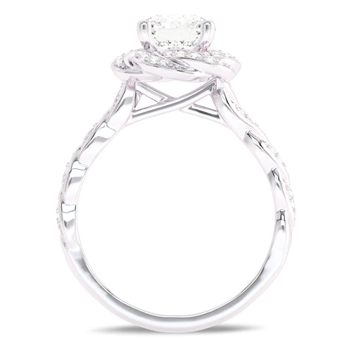 1 3/4 CT. Flower style Twisted halo Engagement Ring