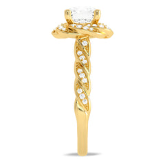 1 3/4 CT. Flower style Twisted halo Engagement Ring