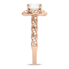 1 3/4 CT. Flower style Twisted halo Engagement Ring