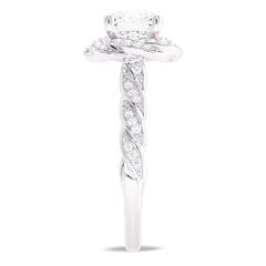 1 3/4 CT. Flower style Twisted halo Engagement Ring