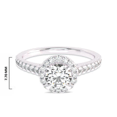 3/4 CT Classic Halo Lab Created Diamond Engagement Ring
