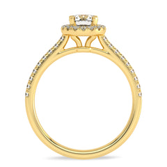 3/4 CT Classic Halo Lab Created Diamond Engagement Ring