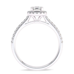 3/4 CT Classic Halo Lab Created Diamond Engagement Ring