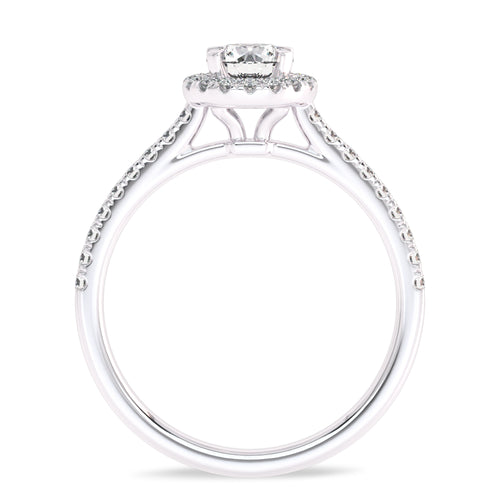3/4 CT Classic Halo Lab Created Diamond Engagement Ring
