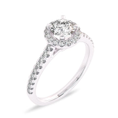 3/4 CT Classic Halo Lab Created Diamond Engagement Ring